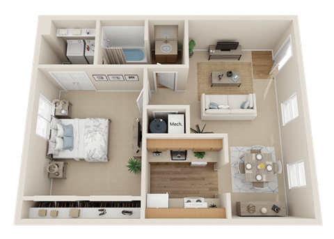 Meadows at Green Tree Apartments 1 Bed 1 Bath